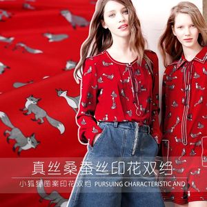 Kledingstof Digitaal bedrukte zijde 16 mm Crêpe De Chine Drape voor kleding Groothandel Doek