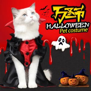 Vêtements mode classique bouton type chat vêtements Halloween vampire chauves-souris accessoires drôles décorations pour animaux de compagnie élasticité Costumes Crossdressing