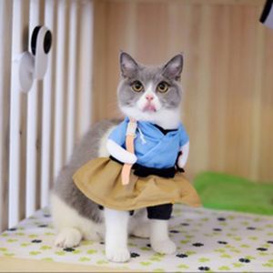 Kleding grappige kat honden kostuum uniform pak kat kleren kleding puppy kleding kleedkleedpak feestkleding voor kat cosplay kleding 58
