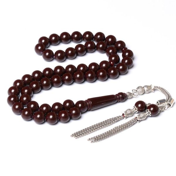 Vêtements Bonne qualité 10 mm 51 Misbaha Man's Tasbih synthétique Amber Resin Perles de prière Gift Islamic Rosary Perles