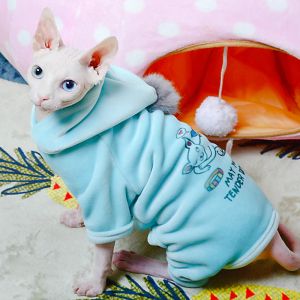 Kleding Haarloze kattenkleding Sfinx Winter Hond Hoodies Voor kleine middelgrote huisdieren Cartoon Kittens Kostuums Chihuahua-kleding Jas Herfst