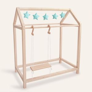 kleding hanger kinderen meubels massief hout landing dubbele pole midden eiland plank eenvoudige moderne doek hangers display rack kleding winkel racks