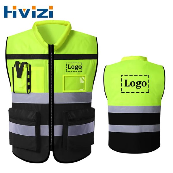 Vêtements High Vis Vest Security avec le logo Sécurité Viete Logo Back Reflective Safety Gest pour le travail Construction Cloths Men