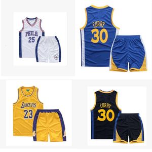 Vêtements Hot sets Youth LeBron 23 24 25 30 Kids Jerseys Boys Basketball Jersey Children Uniforms sans manches Set A03