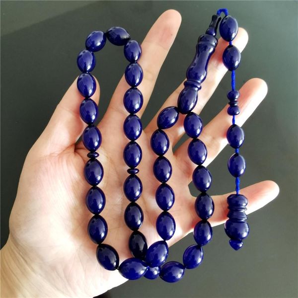 Vêtements Perles de prière islamique tasbih misbaha sibha artisan-résine ambre ovale 10 * 14 mm 33 pcs rosaire musulman