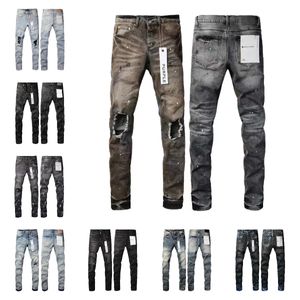 Vêtements Jean Jeans Purple Brand Designer Jeans Straight Skinny Mid Zipper Fly White Hole Letter Classic Midweight Daily Outfit Spning Pant