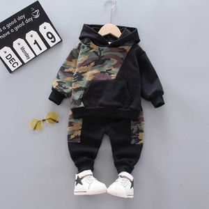 Kleding Kids Baby Girl Set Camouflage Sweatshirt Hoodie Tops Broek Katoen 2pcs Outfit Kledingsets