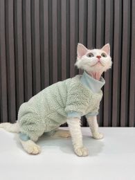 Vêtements de luxe vêtements chauds pour chats Sphynx Sweatershirt Devon Rex manteau col roulé maillot de corps pour Sphynx chat coton sous-poil pour animaux de compagnie pour chaton