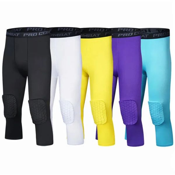 Vêtements Hommes Enfant Garçon Fille GYM Capri Courir Pantalon Serré Basket Football Football Exercice Sport 3/4 Recadrée Kneelet Leggings Shorts 08