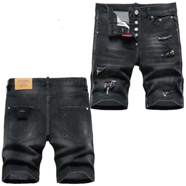 Ropa pantanosa pantalones cortos jeans jean jean flor diamante shortpants hombres delgados de mezclilla