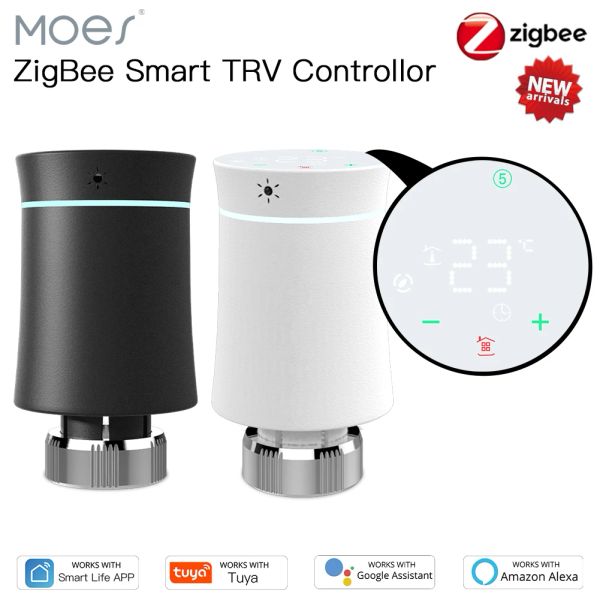 Vêtements Moes Trv Zigbee 3.0 Tuya New Radiator Actuator Vae Smart Programmable Thermostat Tempet Temperature Tempory