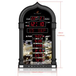 Vêtements multilinages Azan Clock Mosquée Mosquée LED Athan Horloge avec haut-parleur sans fil Mots de prière musulmanes affichage 8 Sons Athan