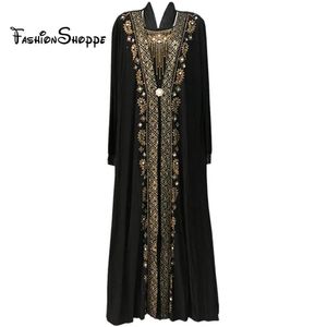 Kleding gratis verzending Moslim zwarte abaya islamitische kleding voor vrouwen borduren strass dubai kaftan gewaad jurk turkse abaya D253