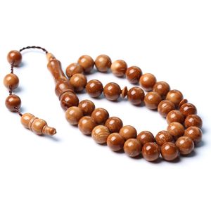 Vêtements Natural Wood Kuka Tasbih 9mm 33 Perles de l'homme Misbaha Muslim Perles Pocket Islam Rosaire
