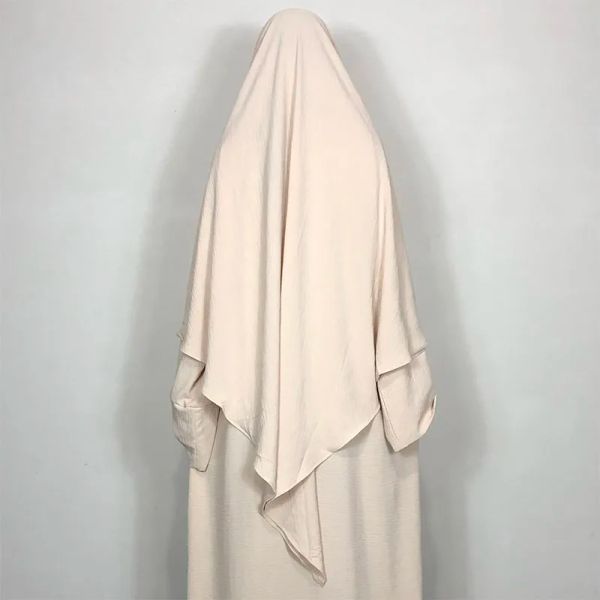 Vêtements NOUVEAU ONE LIEER JAZZ CREPE DIAMAND KHIMAR HAUTE QUALITÉ Muslim Eid Ramadan Islamic Clothing Tie Back Prayer Hijab Dropshipping