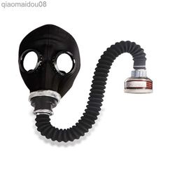 Vêtements Nouveau protecteur 64 Type polyvalent noir gaz masque complet respirateur peinture pulvérisation pesticide masque en caoutchouc naturel masque de prévention chimique HKD230828