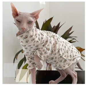 Vêtements New Sphynix Cat SweaterShirt Small Floral Classical Catless Cat Vêtements Coton Soft Cotton Coutre-Colonde pour Devon Rex pour Outwear