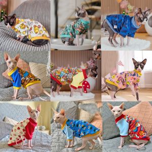 Vêtements nouveau Style Sphynx chat vêtements coton chaton chat combinaison chaud chats salopette sweats à capuche Costumes pour Sphinx Devon chat ropa para gato