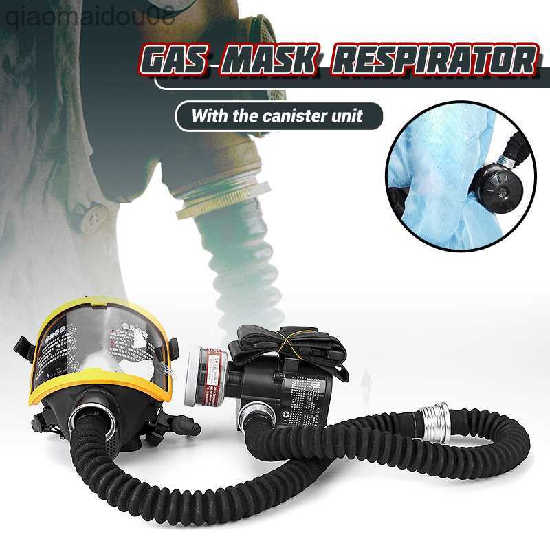 Klädskyddsskyddande elektriskt konstant flöde levererat luft matad full ansikte gasmask respiratorsystem respiratormask arbetsplats säkerhet hkd230828