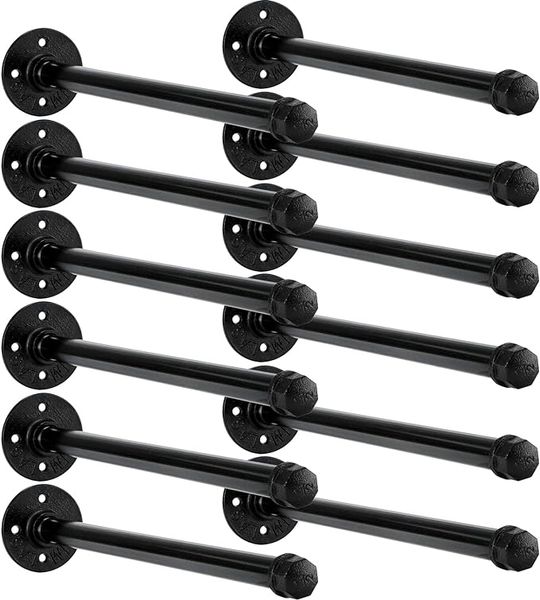 Rack de vêtements avec vis Set Murd Industrial Pipe Industrial Vêtements Clait Polonais pour les vêtements suspendus Vêtements noirs Bouge de suspension pour affichage de boutique de vente au détail