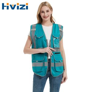 Kleding Reflecterend vest voor dames Werkkleding Hi Vis Vest met zakken XSL-vest Reflecterend veiligheidsvest Zakken Werkkleding