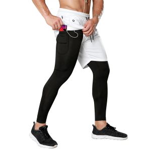 Vêtements Running Shorts Men Leggings et Shorts 2 en 1 Pantalons de survêtement Gym Fitness Pantalons Sportswear Jogging Bottoms Training CrossFit Clothing