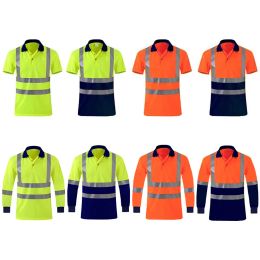 Kledingveiligheid Reflecterend T -shirts Hoge kwaliteit werkende T -shirt met reflectietapes Road Construction Security Tops