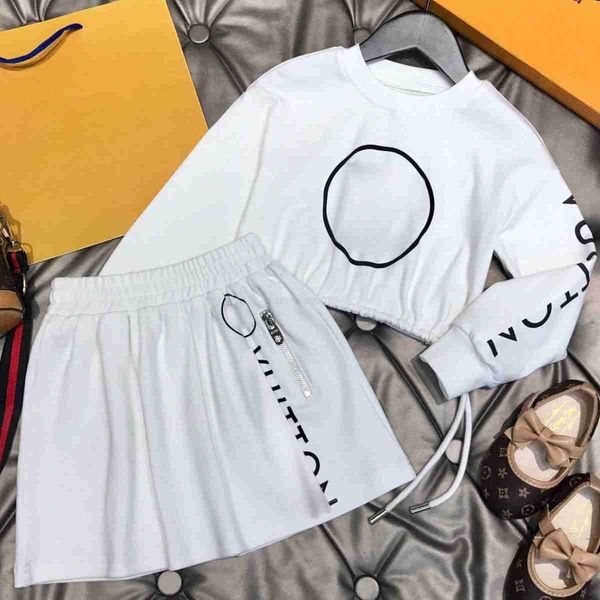 Conjunto de ropa Nuevo diseñador de lujo Conjunto de ropa de moda Camiseta de algodón para niñas de dos piezas Camisa de vestir para niños de primeras marcas Conjunto de camisa Ropa de bebé en blanco y negro l20310/7