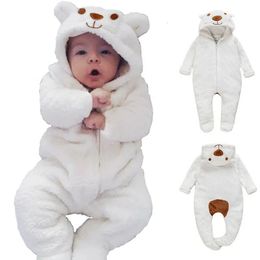 Kledingsets 0 12Months geboren baby jongen meisje kinderen beer hooded romper jumpsuit bodysuit kleding outfits speelpakje met lange mouwen outfit 231012