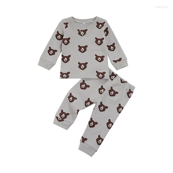 Ensembles de vêtements 0-18M Né Bébé Garçon Fille Manches Longues Panda Imprimer Pull Tops Pantalon Pantalon 2PCS Ensemble