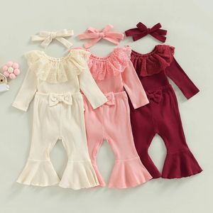 Ensembles de vêtements 0-24m bébé fille 3pcs Fall Tenues de chute à manches longue