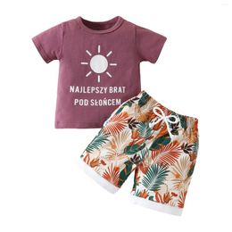 Ensembles de vêtements 0-24M Toddler Baby Girls Tenue d'été T-shirt à manches courtes et shorts floraux élastiques