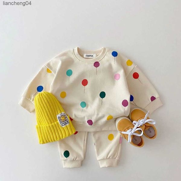 Conjuntos de ropa Ropa para bebés de 0 a 3 años Ropa de ocio Ropa para niños y niñas Conjunto de pijamas lindos con globos estampados Traje de verano Traje para niños pequeños Vestido para el hogar