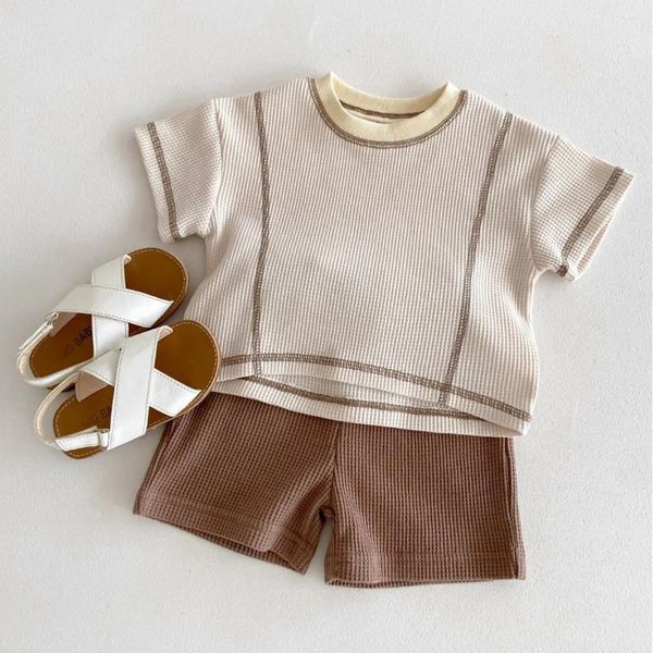 Ensembles de vêtements 0-3t Kid Baby Baby Boy Girl 2pcs Vêtements Set Summer Cotton Tee Shorts décontractés Sport Loose Two Piece