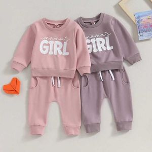 Kledingsets 0-3Y Peuter Babymeisje Herfstkleding Mama Meisje Pullover Sweatshirt en Broek Set Outfits Trainingspak