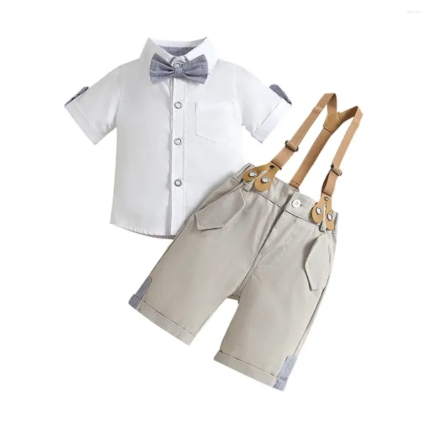 Conjuntos de ropa 0-3 años, disfraces para bebés, camisas de manga corta con tirantes con lazo, pantalones cortos, fiestas de boda, festivales, caballero, verano