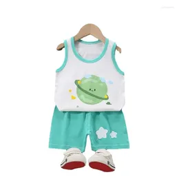 Ensembles de vêtements 0 à 5 ans Été enfant neborn Enfants Set Baby Boy Girl Vêtements Toddler Kids Sans manches Pantalons Tshirt 2PICES