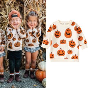 Kledingsets -06-30 Lioraitiin 1-5 jaar Toddler Girls Boys Halloween Sweatshirt T Shirts lange mouw pullover pompoen uit het kader 221028