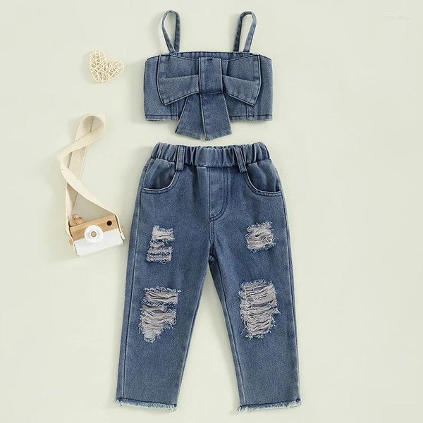 Conjuntos de ropa 1-6y para niños Niñas Denim Summer Denim