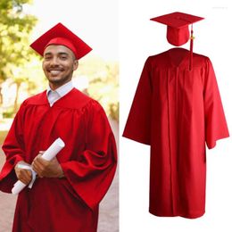 Ensembles de vêtements 1 set Hat de robe de remise des diplômes 2024 Tassel Pendant University Graduates Uniforme Cosplay Student School Bachelor Robe