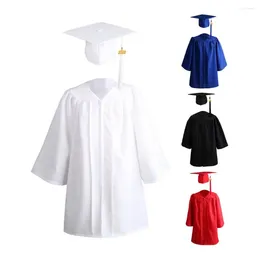 Ensembles de vêtements 1 set Robe de graduation Zipper en forme en vrac avec un chapeau