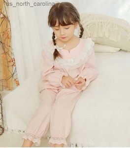 Kledingsets 1 Set Kid Nachtkleding Meisjes Roze Pyjama Mouw Tops + Broek. Vintage Peutermeisje Pyjama Set. Kinderkleding R231106