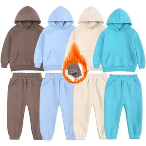 Ensembles de vêtements 2 12 ans vêtements pour enfants hiver garçons et filles pull en polaire costume à capuche vêtements de sport en peluche 231007