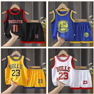 Ensembles de vêtements 2 3 4 5 ans Vêtements pour enfants Garçons Basketball Costume de sport Été Gilet Shorts Deux pièces Enfants Survêtement Mince Respirant 230421