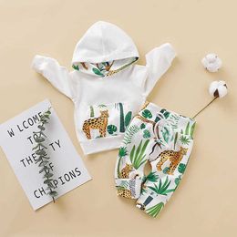 Sets de ropa 2021 New Baby Girls Cloth Kids Baby White Séter + pantalón 2 por ciento