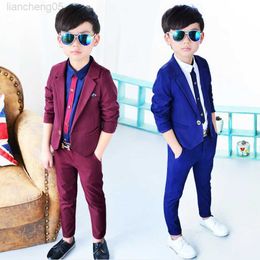 Ensembles de vêtements 2021 Printemps Garçon Vêtements Formels Gentleman Enfants Costumes De Mariage Robe Anniversaire Tenues Blazer Pantalon Enfants École Venez Ensembles W0222