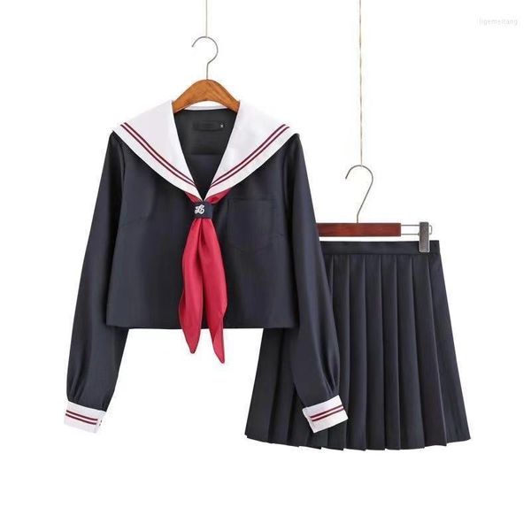 Ensembles de vêtements 2022 arrivée japonais JK école uniforme filles hauts jupe cravate automne haute femmes nouveauté marin costumes uniformes XXL