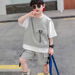 Conjuntos de ropa 2022 Baby Boys Summer Casual Clothing Outfit camiseta para niños Pantalones de algodón de manga corta Set Kids Baby Toddler Boys Ropa 2-9 años T230106
