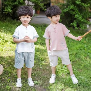 Conjuntos de ropa 2022, ropa china para niños, conjuntos de ropa de verano para niños, camisetas de manga corta, pantalones cortos, trajes, ropa para niños, Hanfu W230210