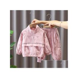 Kledingsets 2022 Peuter Baby Jongens Meisjes Kleding Mode Print Jas Broek Kinderen Sportkleding Pak Kinderen Herfst Meisje Ontwerper Dro Dhrim